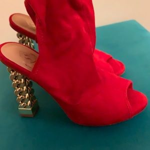 Red Chunky heel